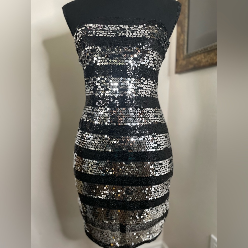 Black sequence dress